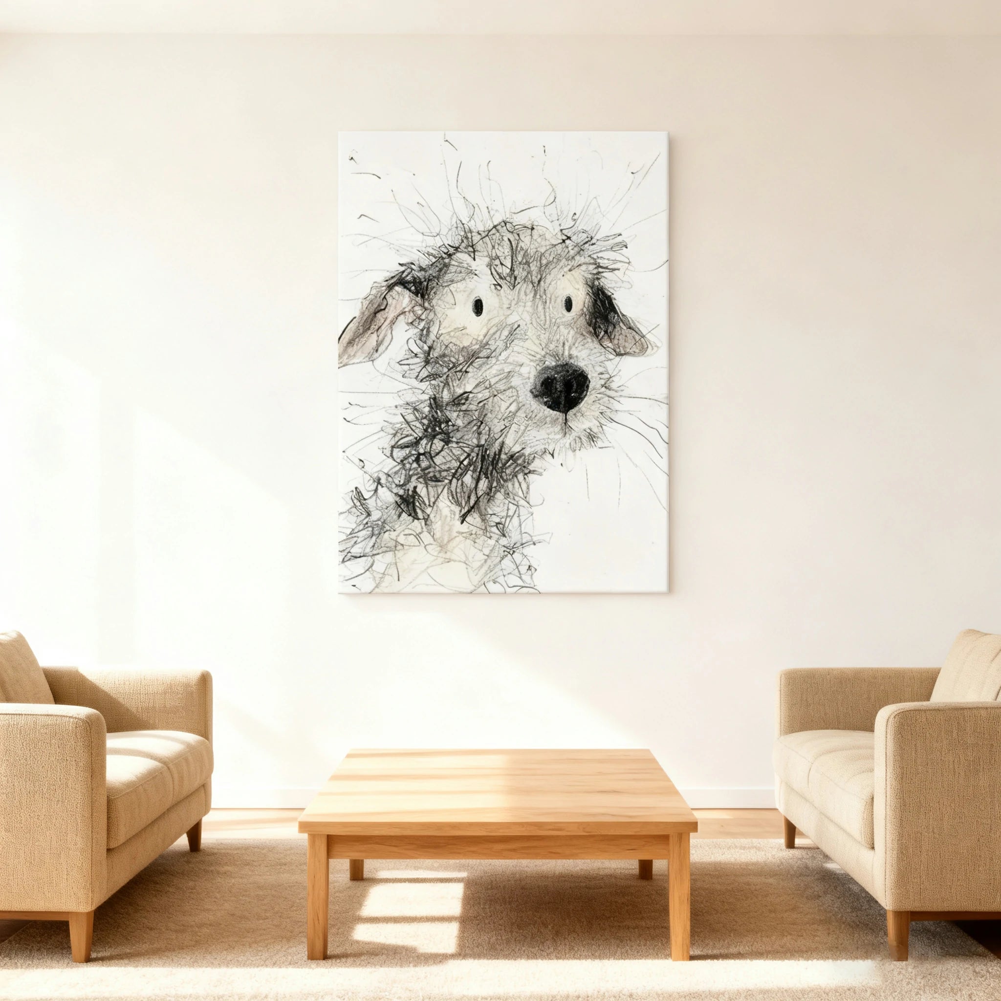 LUXORA Hand-Painted Oil Painting 50/80/100cm - Minimalist Abstract Wall Art Offering Refined Texture and Gentle Tones That Complement Clean, Bright Interiors