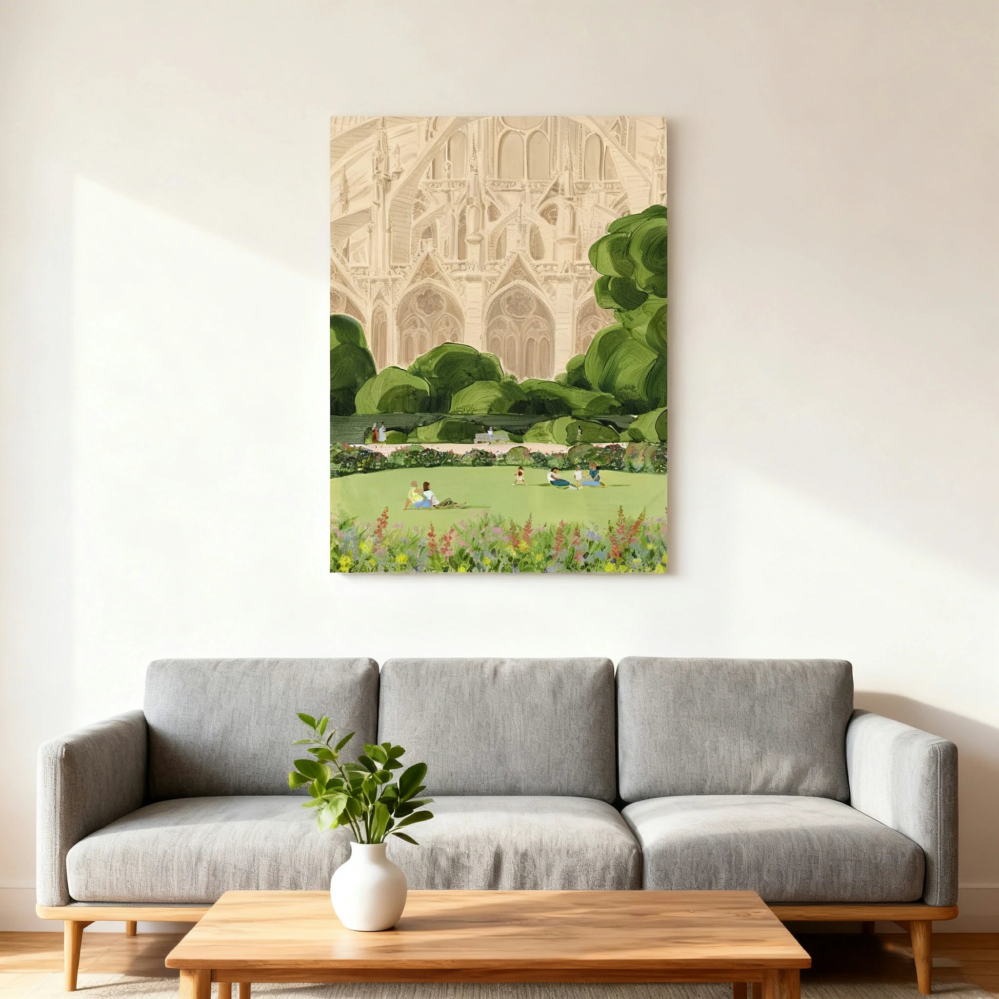 LUXORA Hand-Painted Oil Painting 50/80/100cm - Elegant Neutral Wall Art with Smooth Texture, Perfect for Living Rooms and Modern Bedroom Environments