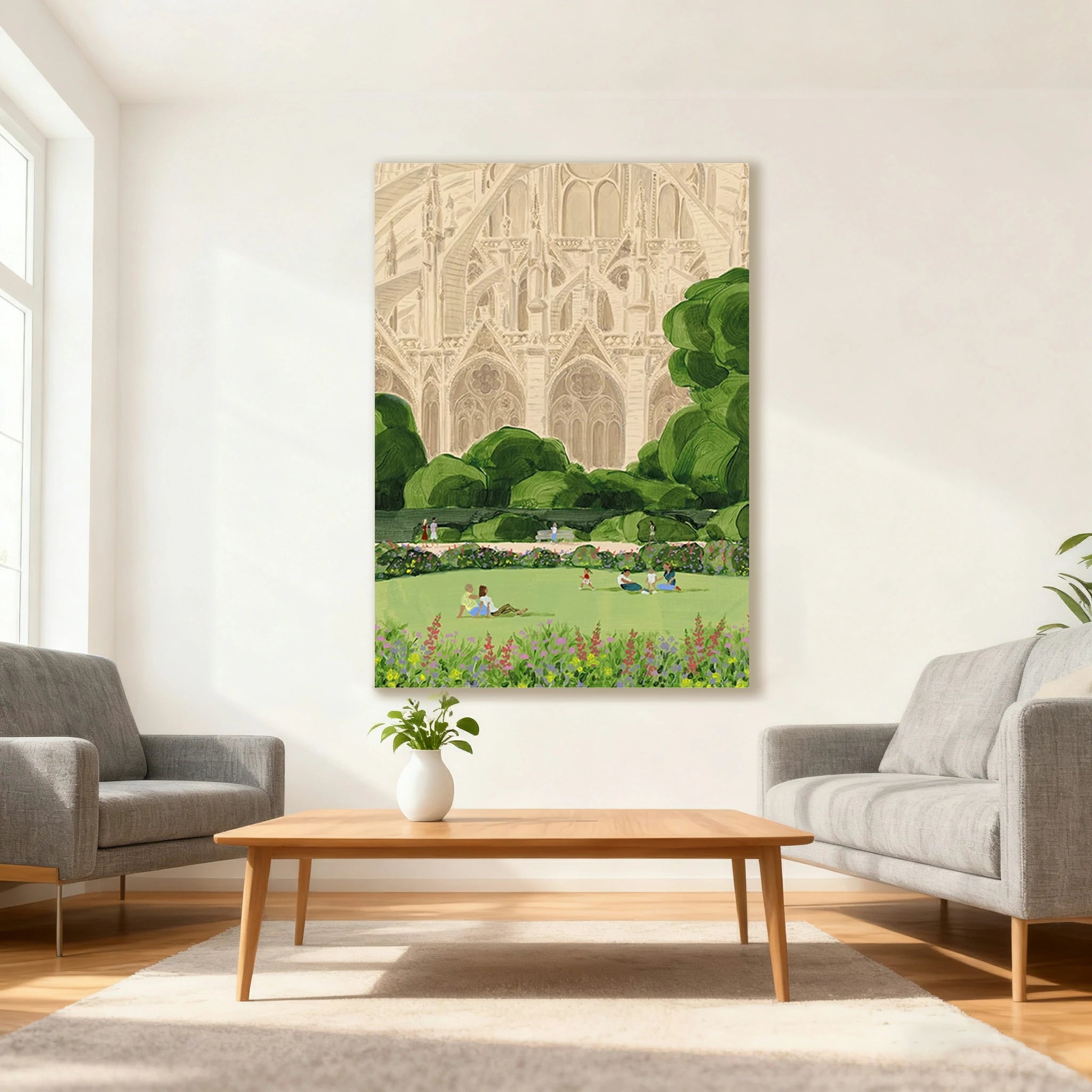 LUXORA Hand-Painted Oil Painting 50/80/100cm - Elegant Neutral Wall Art with Smooth Texture, Perfect for Living Rooms and Modern Bedroom Environments