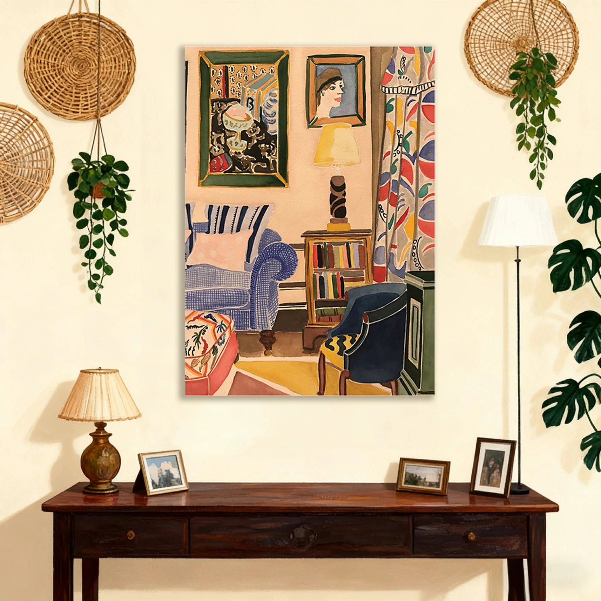 LUXORA Hand-Painted Oil Painting 50/80/100cm - Contemporary Neutral Wall Art with Gentle Lines and Textured Finish for Modern, Elegant Home Décor