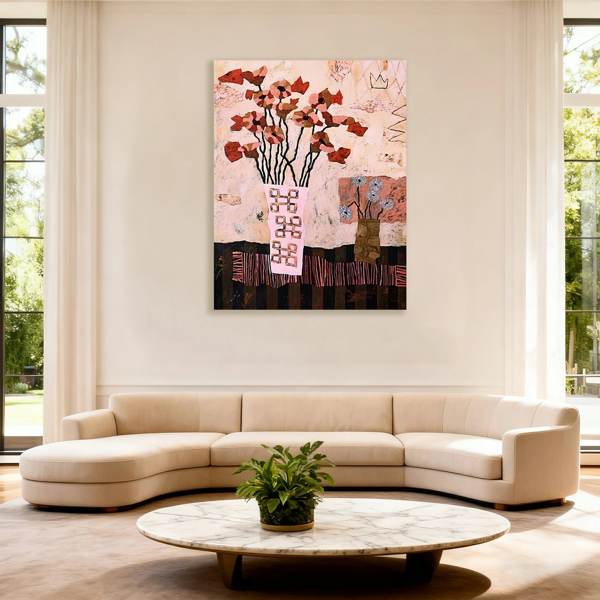 LUXORA Hand-Painted Oil Painting 50/80/100cm - Refined Minimalist Wall Art Offering Gentle Colour Harmony and Subtle Texture for Modern Home Decor