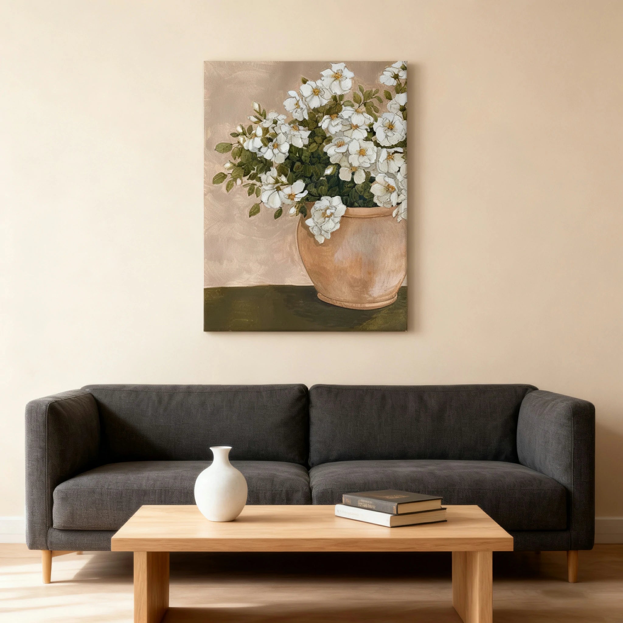 LUXORA Hand-Painted Oil Painting 50/80/100cm - Modern Abstract Canvas Painting with Gentle Colours and Smooth Texture for Living Rooms, Bedrooms and Hallway Walls