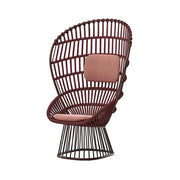 LUXORA High-Back Lounge Chair - UV and Water-Resistant Woven Fabric, Powder-Coated Aluminium Frame, High-Resilience Cushion - Brown
