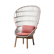 LUXORA High-Back Lounge Chair - UV and Water-Resistant Woven Fabric, Powder-Coated Aluminium Frame, High-Resilience Cushion - Pink