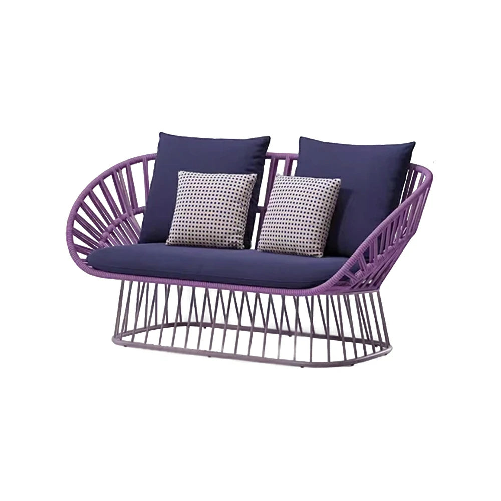 LUXORA Two-Seater Sofa - UV and Water-Resistant Woven Fabric, Powder-Coated Aluminium Frame, High-Resilience Cushions