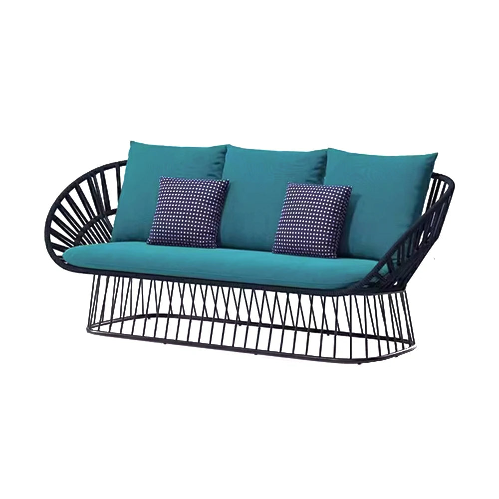 LIVARA Three-Seater Sofa - UV and Water-Resistant Woven Fabric, Powder-Coated Aluminium Frame, High-Resilience Cushions