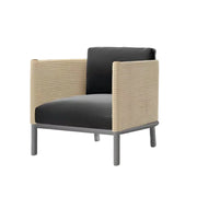 LUXORA High-Leg Single Sofa - Waterproof Rope Design, Quick-Dry Cushion, High-Density Foam Support, Weather-Resistant Fabric