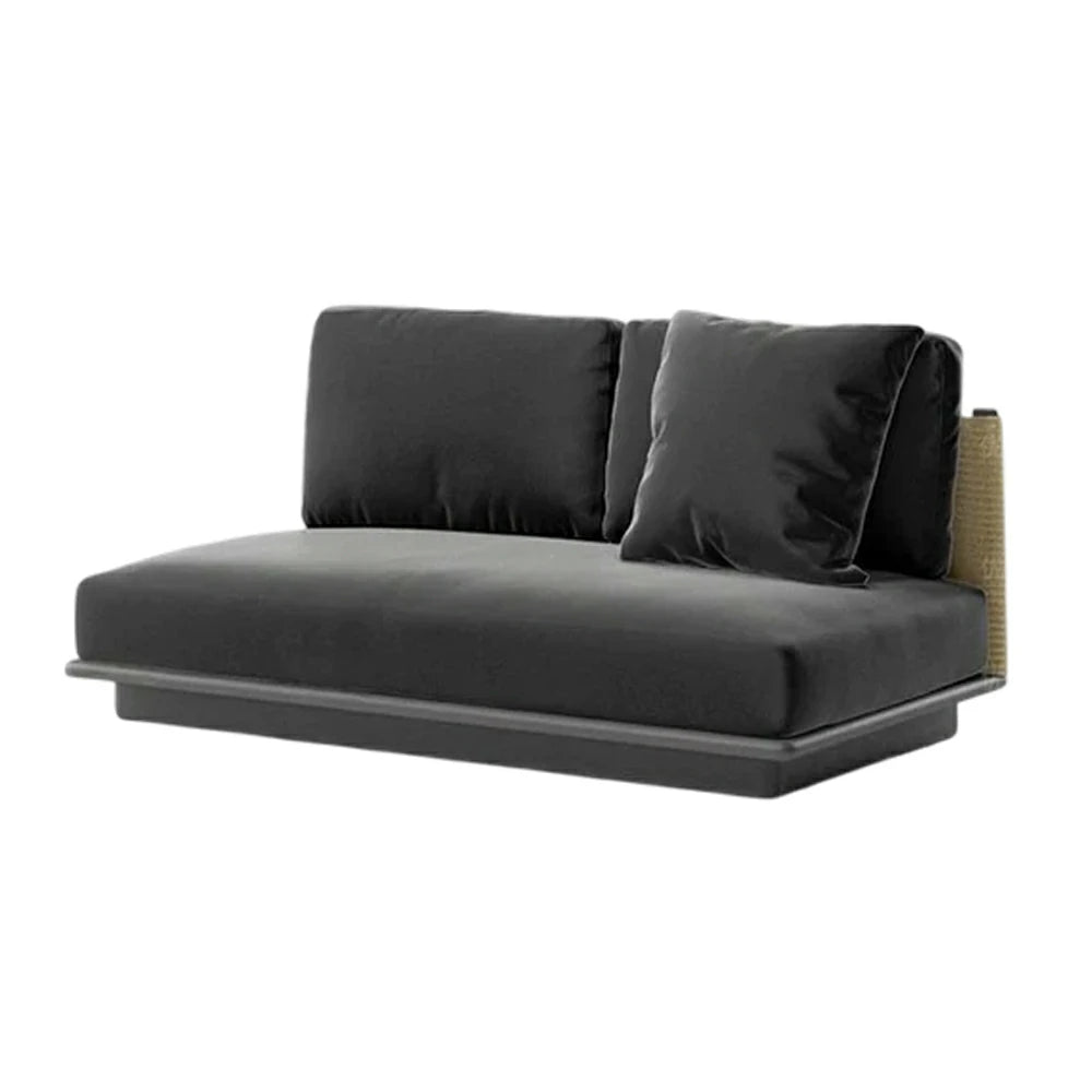 LUXORA Two-Seater Centre Sofa - Waterproof Rope Design, Quick-Dry Cushion, High-Density Foam Support, Weather-Resistant Fabric