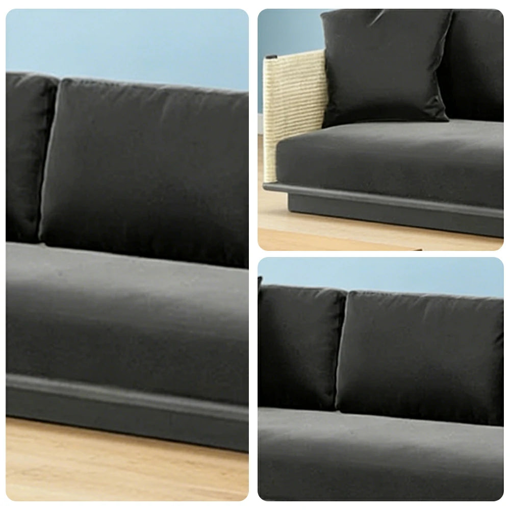 LUXORA Three-Seater Sofa - Waterproof Rope Design, Quick-Dry Cushion, High-Density Foam Support, Weather-Resistant Fabric