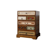 LUXORA Vintage Multi-Drawer Cabinet - Solid Wood Storage Chest for Bedroom Entryway - Walnut