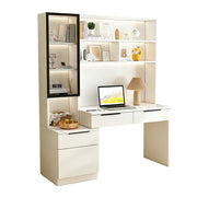 LUXORA 120cm Desk with Bookshelf Storage Cabinet & Drawers for Home Office - Warm White