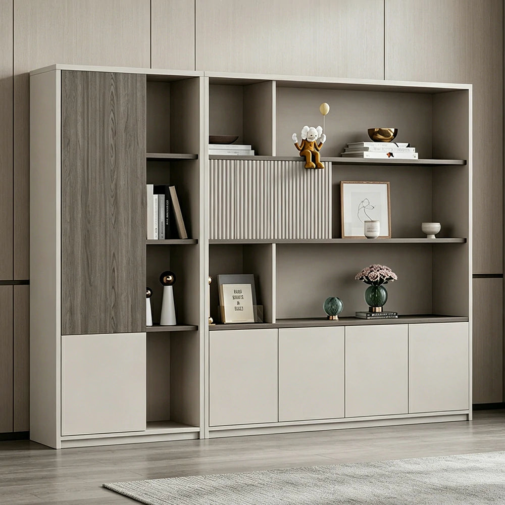 LUXORA Office Storage Cabinet with File Shelves for Study Office - Morandi Grey
