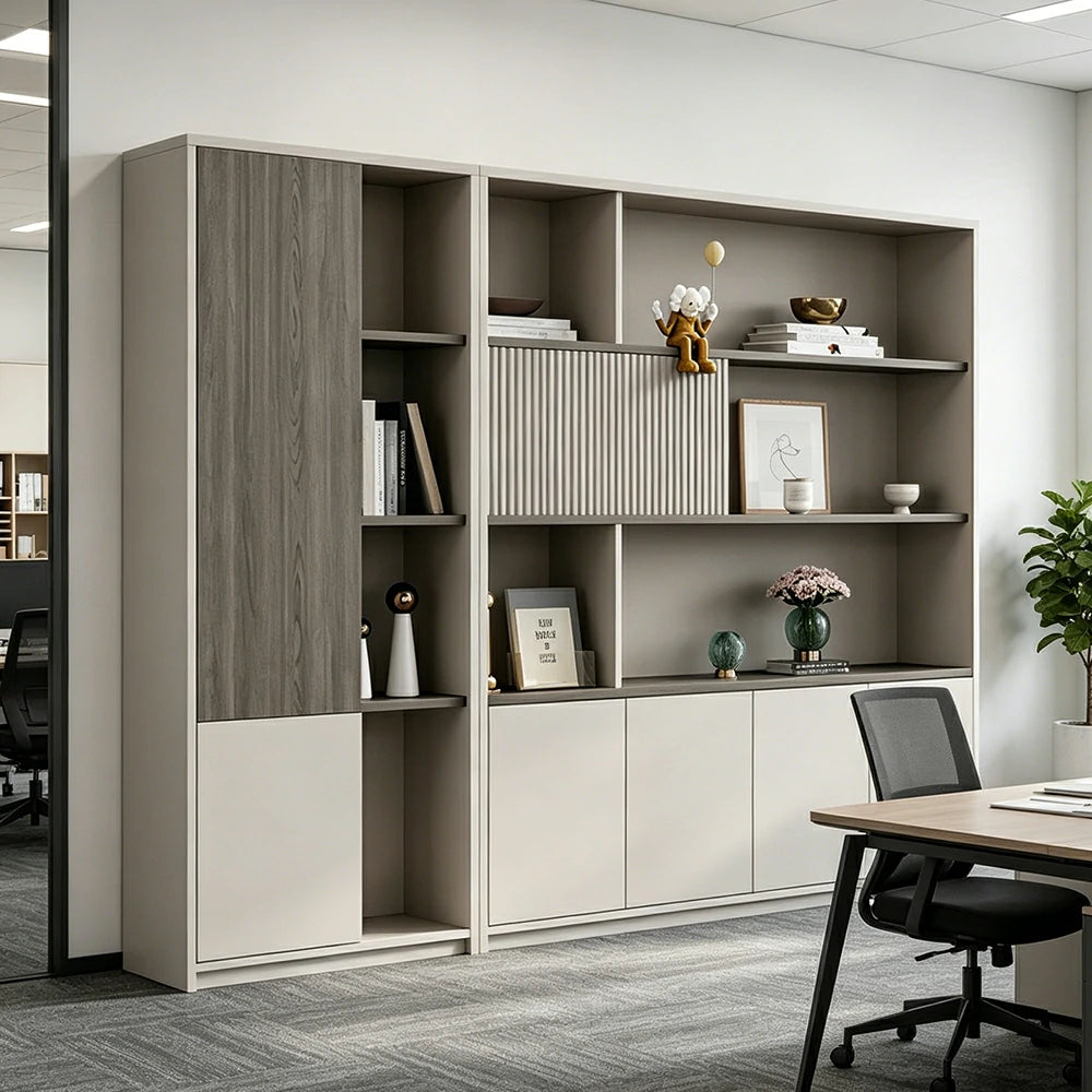 LUXORA Office Storage Cabinet with File Shelves for Study Office - Morandi Grey