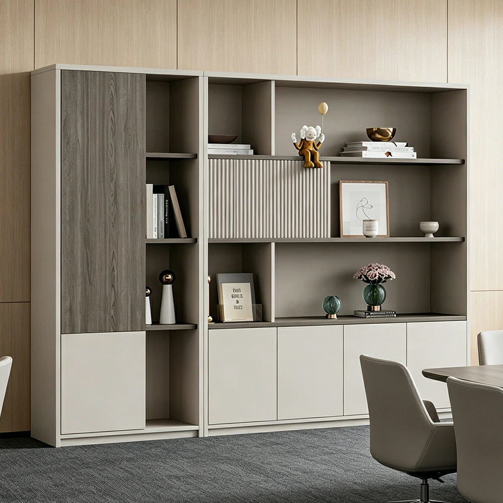 LUXORA Office Storage Cabinet with File Shelves for Study Office - Morandi Grey