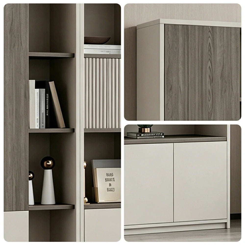 LUXORA Office Storage Cabinet with File Shelves for Study Office - Morandi Grey