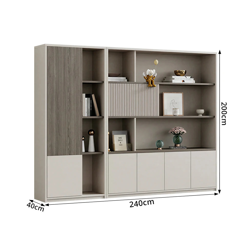 LUXORA Office Storage Cabinet with File Shelves for Study Office - Morandi Grey