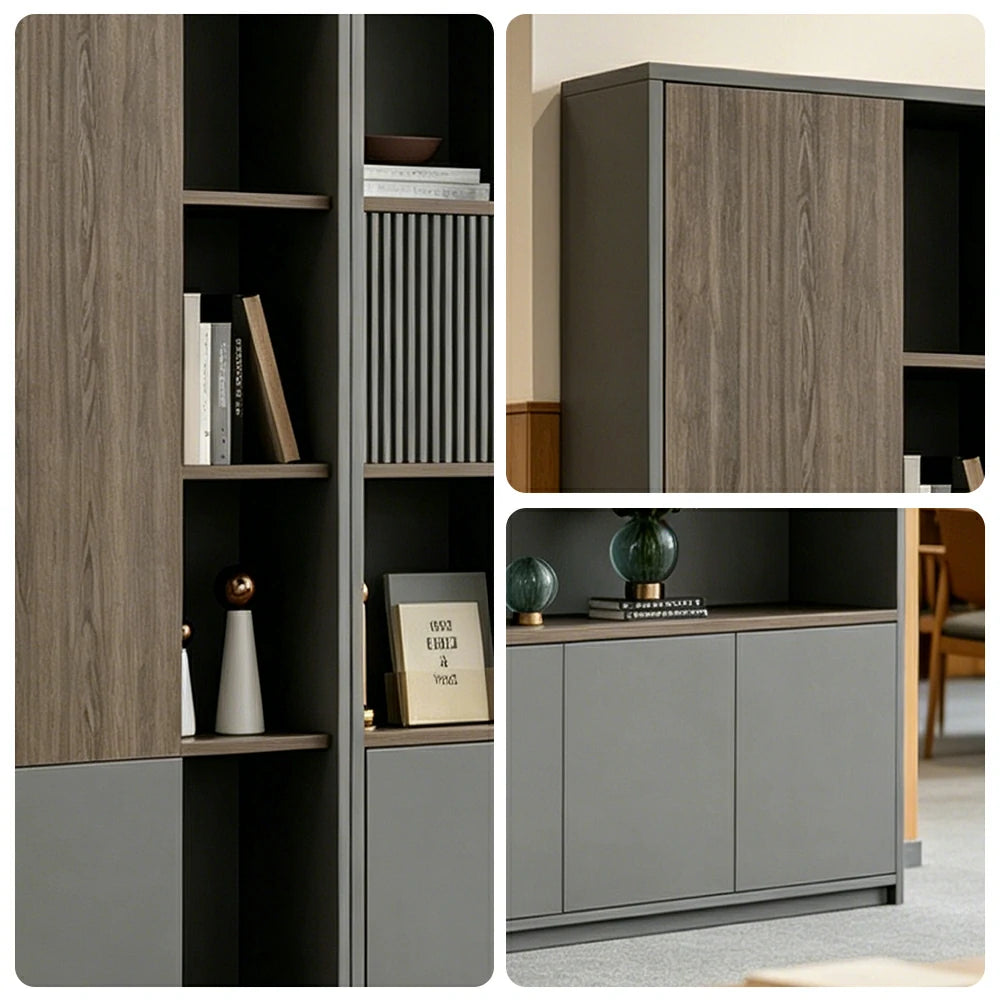 LUXORA Office Storage Cabinet with File Shelves for Study Office - Metal Grey