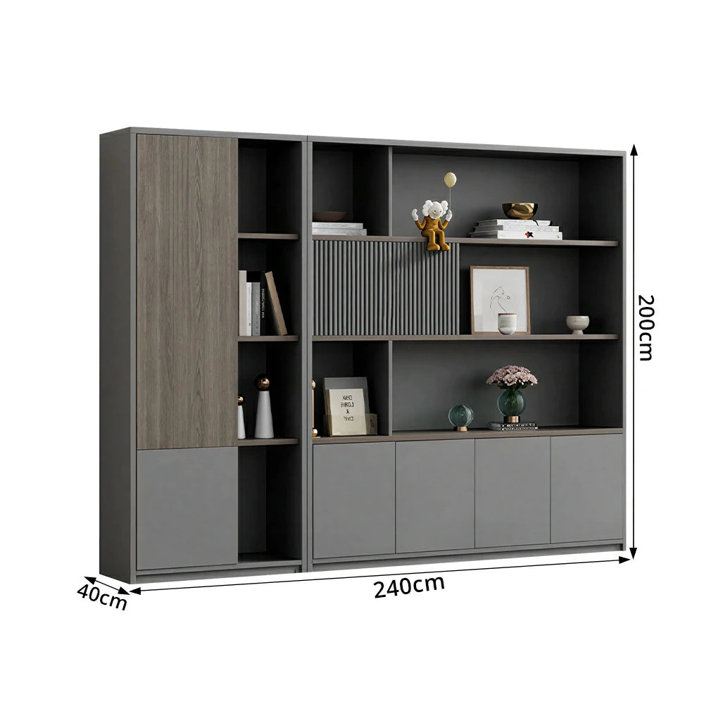 LUXORA Office Storage Cabinet with File Shelves for Study Office - Metal Grey