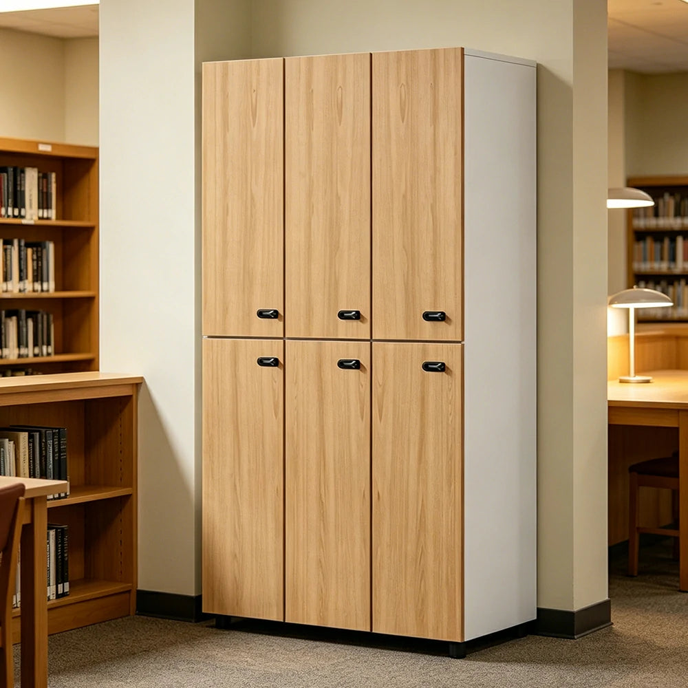 LUXORA 6 Door Wardrobe Locker with Mechanical Combination Lock for Staff Gym Office
