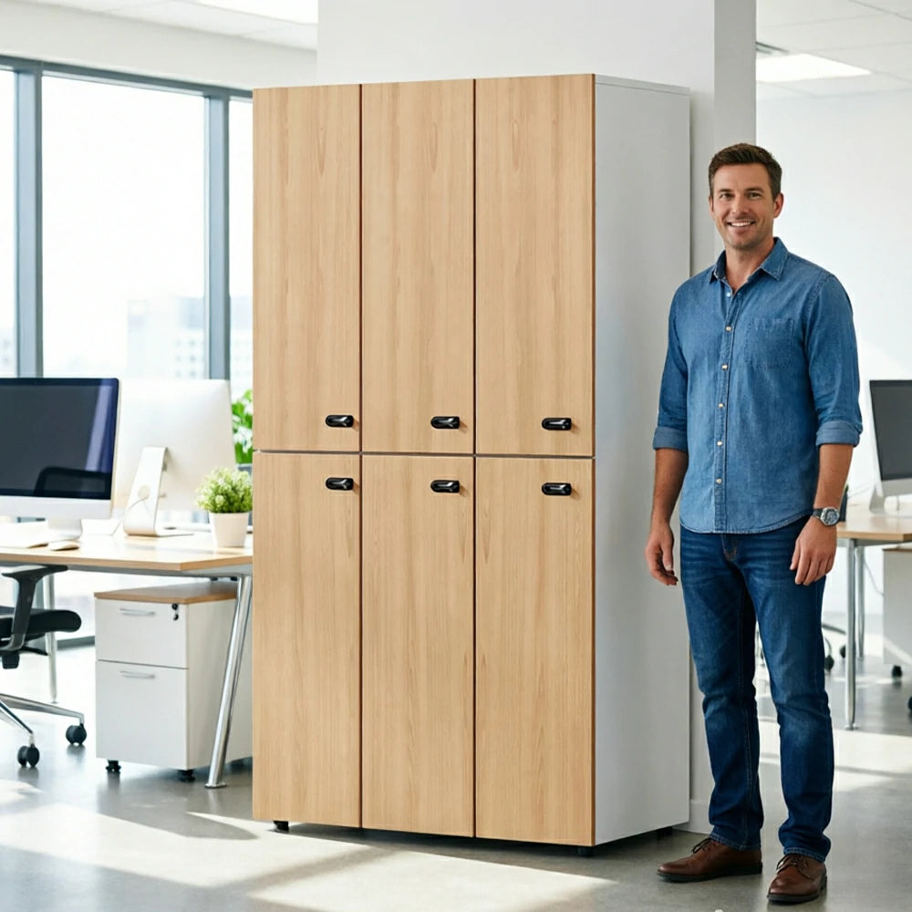 LUXORA 6 Door Wardrobe Locker with Mechanical Combination Lock for Staff Gym Office