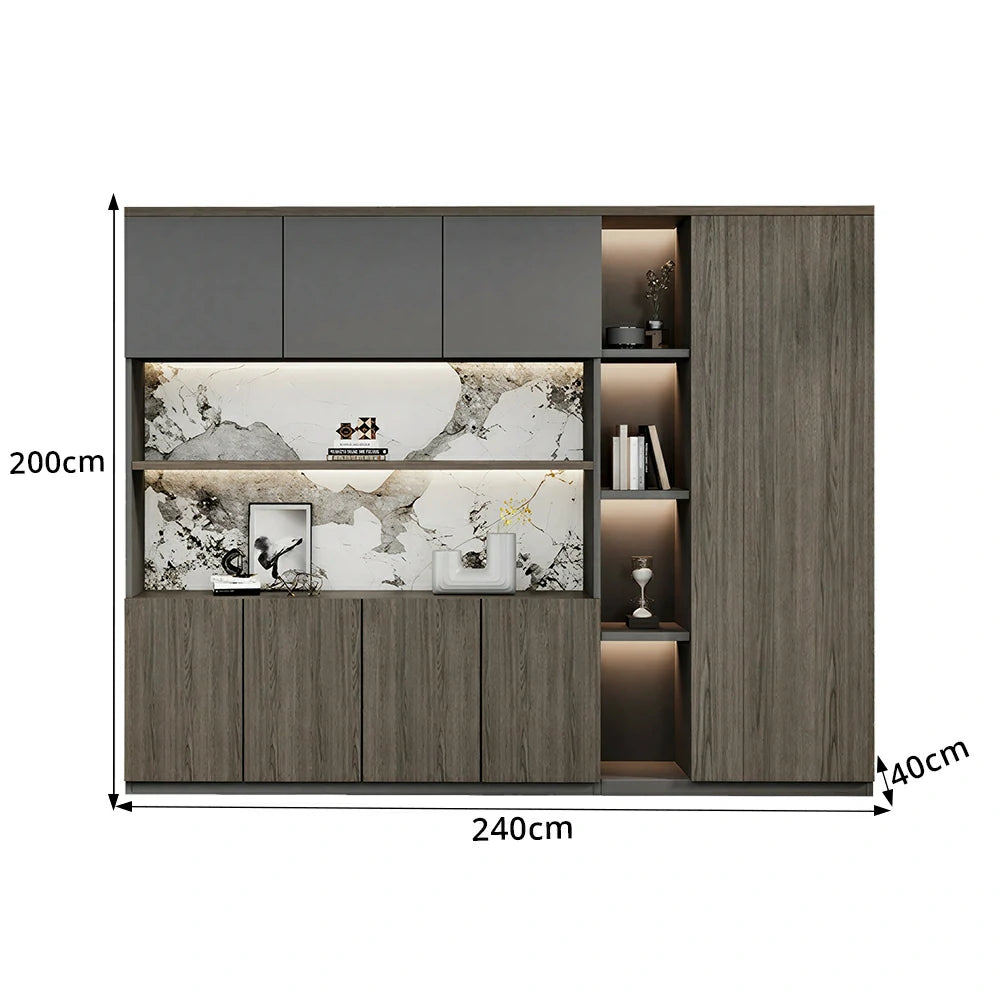 LUXORA 2.4m File Cabinet Large Capacity Office Storage Cabinet for Study Workspace