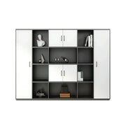 LUXORA 6 Door Bookcase - Modern Storage Cabinet for Office Study Room - White