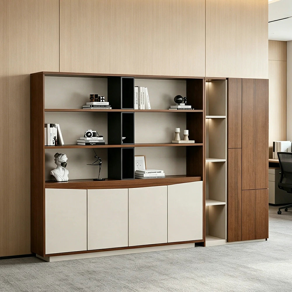 LUXORA 2.4m Office File Cabinet - Modern Storage Cabinet for Office Study Room - Elm Wood