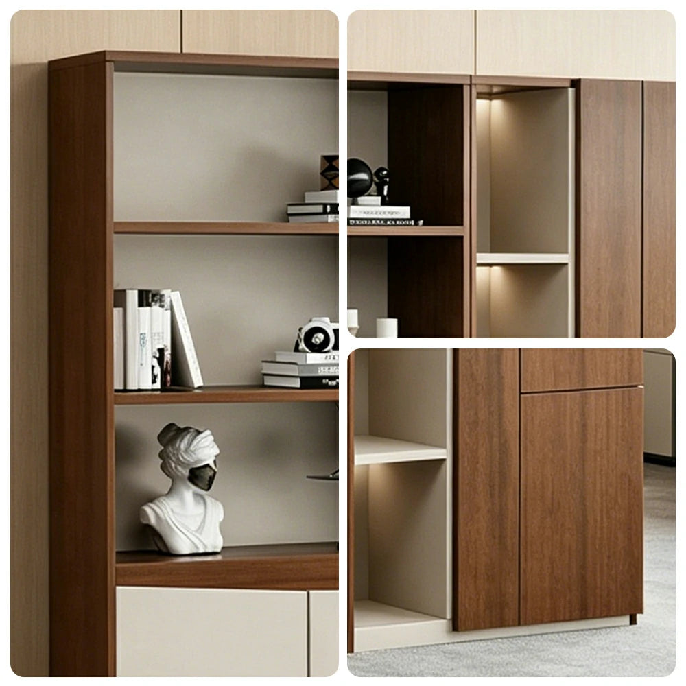 LUXORA 2.4m Office File Cabinet - Modern Storage Cabinet for Office Study Room - Elm Wood