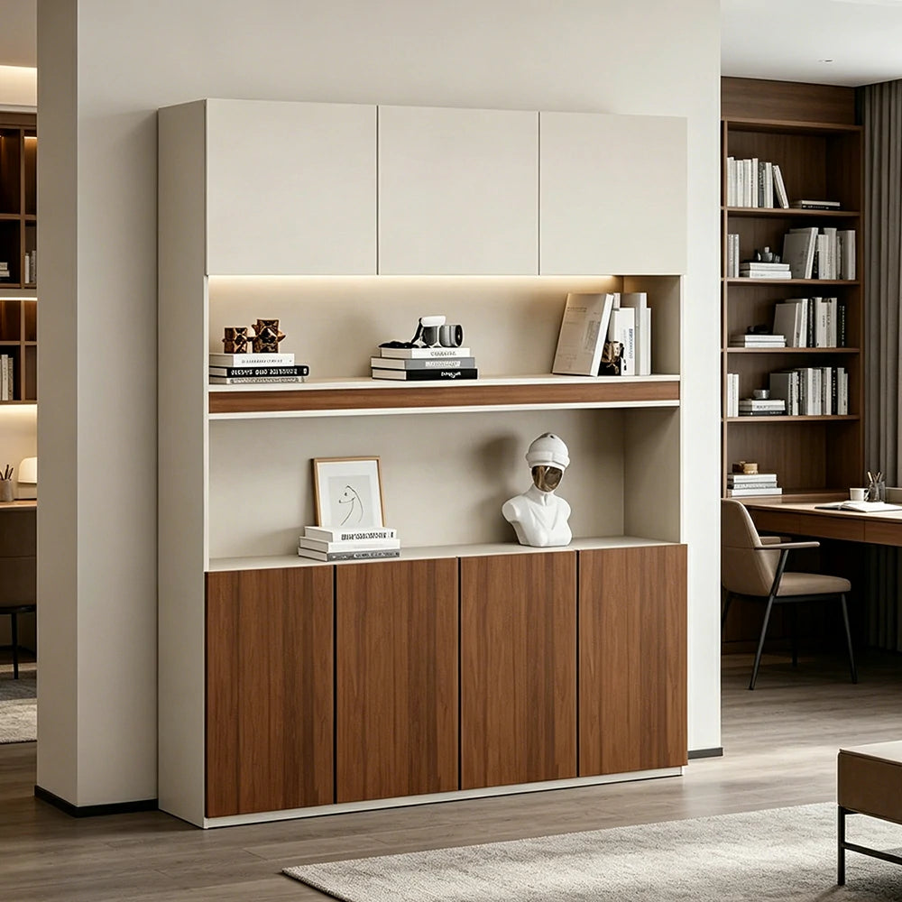 LUXORA 1.6m Office File Cabinet - Modern Executive Storage Cabinet for Office Study Room - Elm Wood