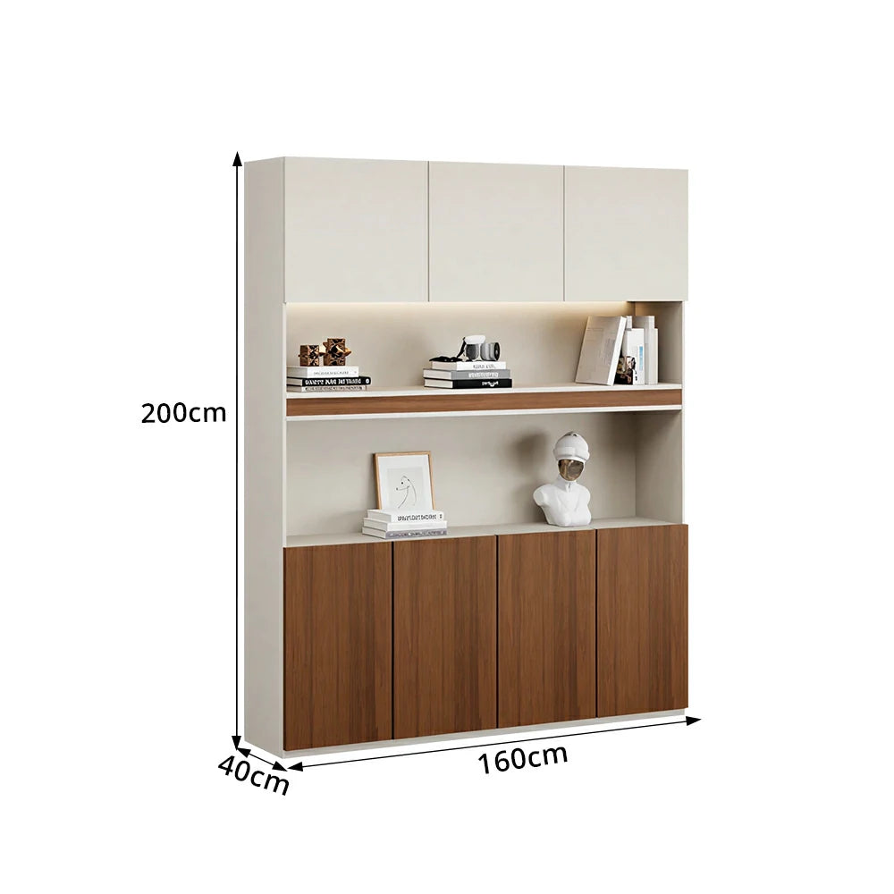 LUXORA 1.6m Office File Cabinet - Modern Executive Storage Cabinet for Office Study Room - Elm Wood