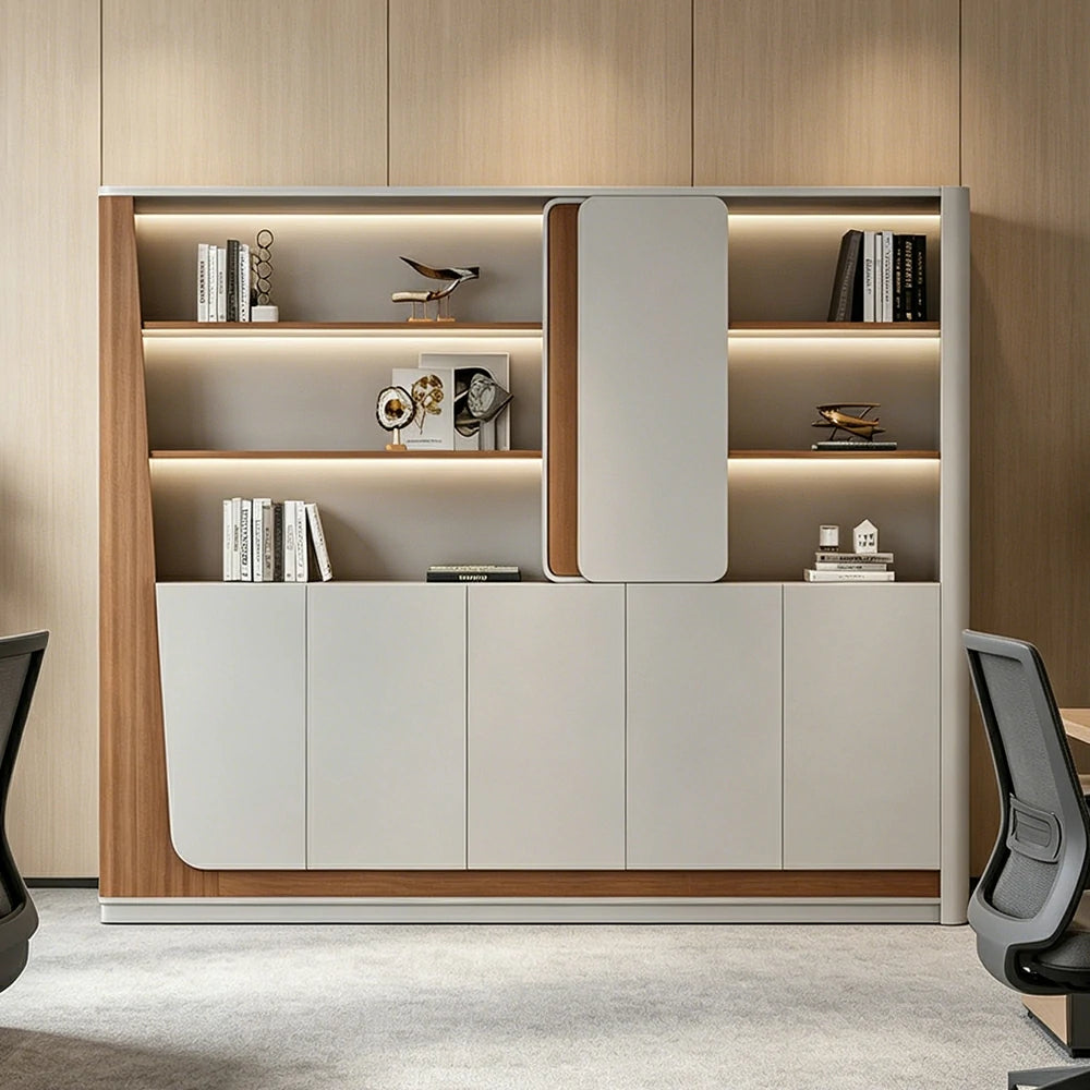 LUXORA 2.4m File Cabinet Large Capacity Office Storage Cabinet for Study Workspace—Grey
