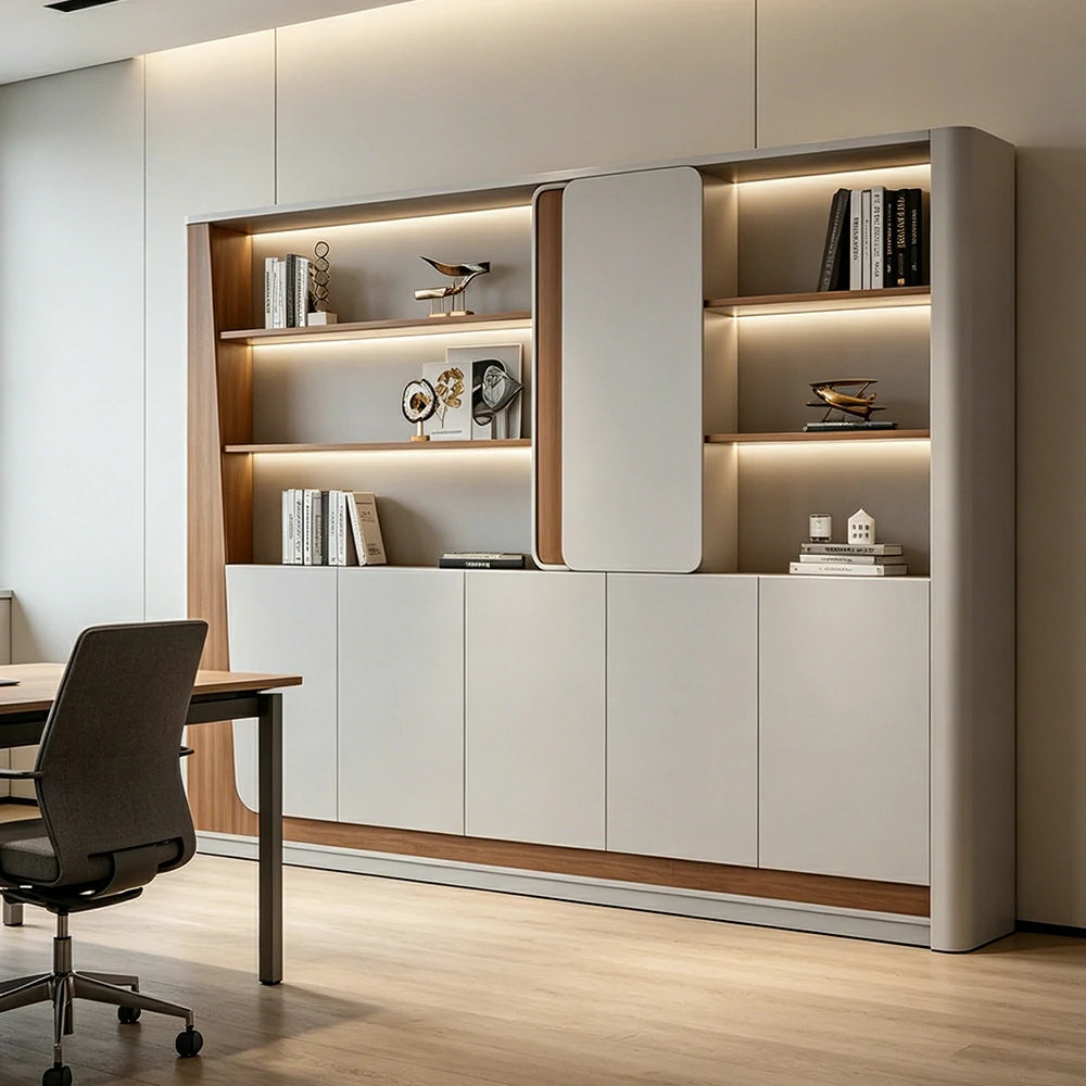 LUXORA 2.4m File Cabinet Large Capacity Office Storage Cabinet for Study Workspace—Grey