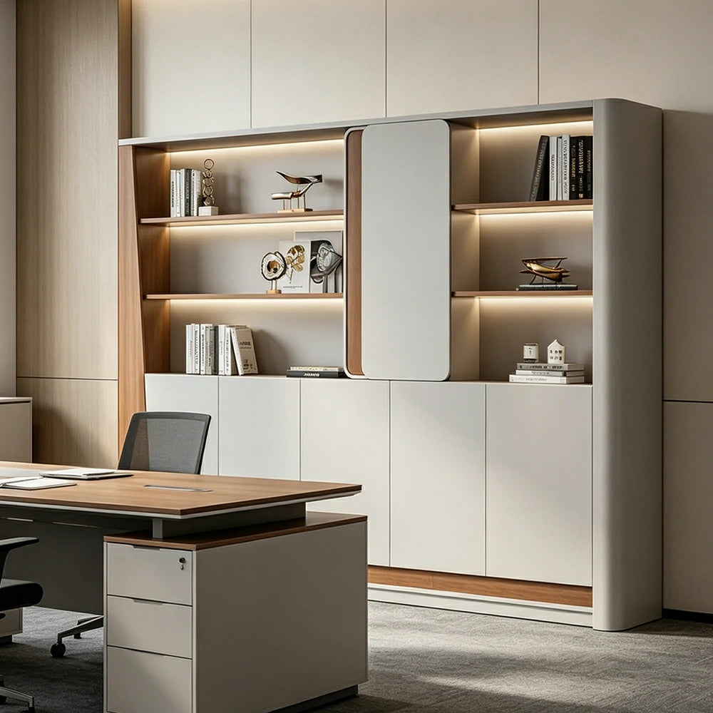 LUXORA 2.4m File Cabinet Large Capacity Office Storage Cabinet for Study Workspace—Grey
