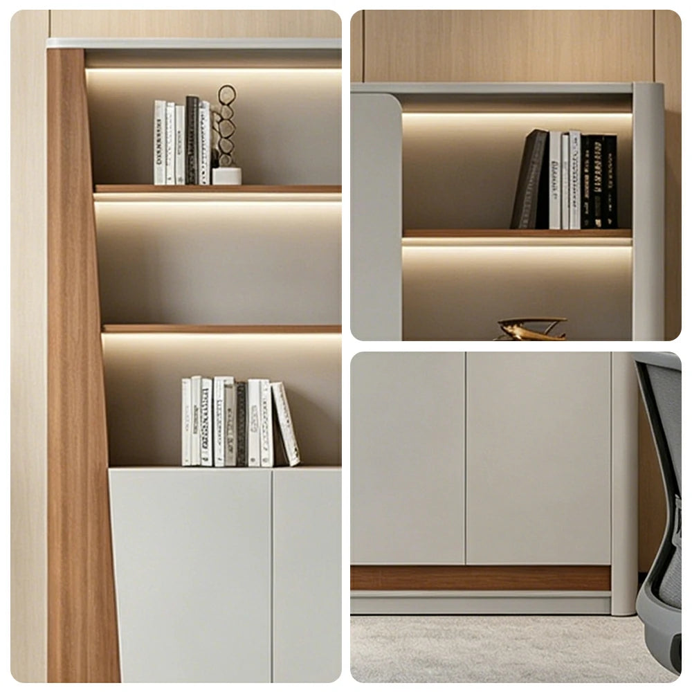 LUXORA 2.4m File Cabinet Large Capacity Office Storage Cabinet for Study Workspace—Grey