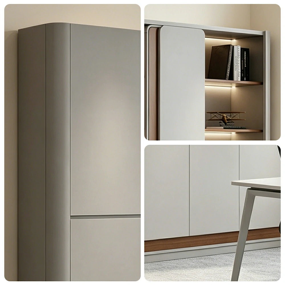 LUXORA 3.2m Office File Cabinet - LED Storage Cabinet for Office Study Room - Grey