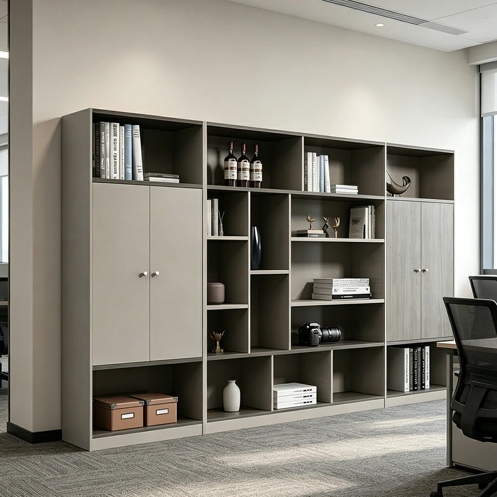 LUXORA Wenge Wood Office Storage Cabinet with Shelves for Study Room - Wenge