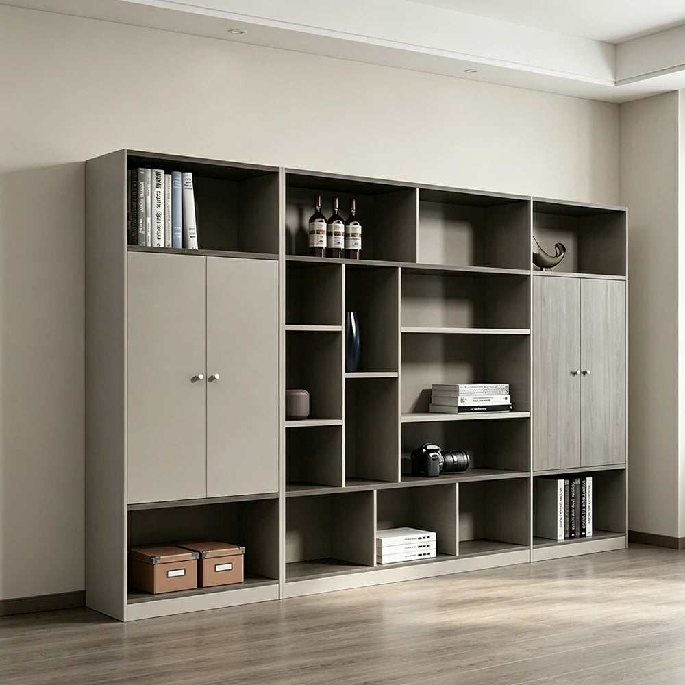 LUXORA Wenge Wood Office Storage Cabinet with Shelves for Study Room - Wenge