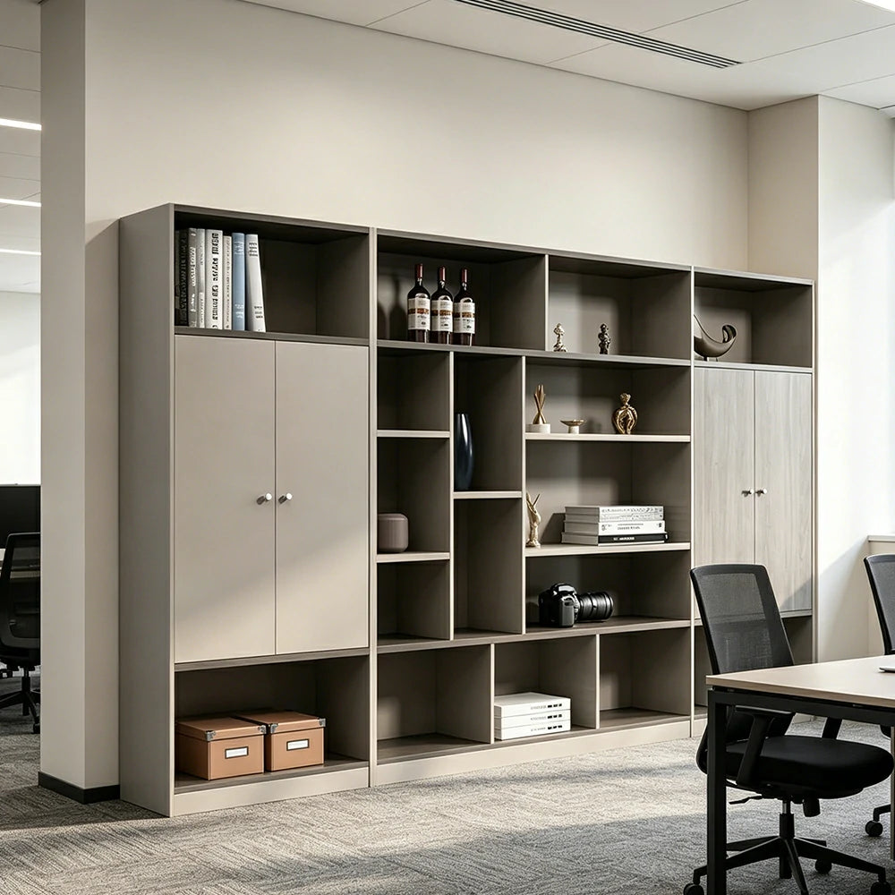 LUXORA Wenge Wood Office Storage Cabinet with Shelves for Study Room - Wenge