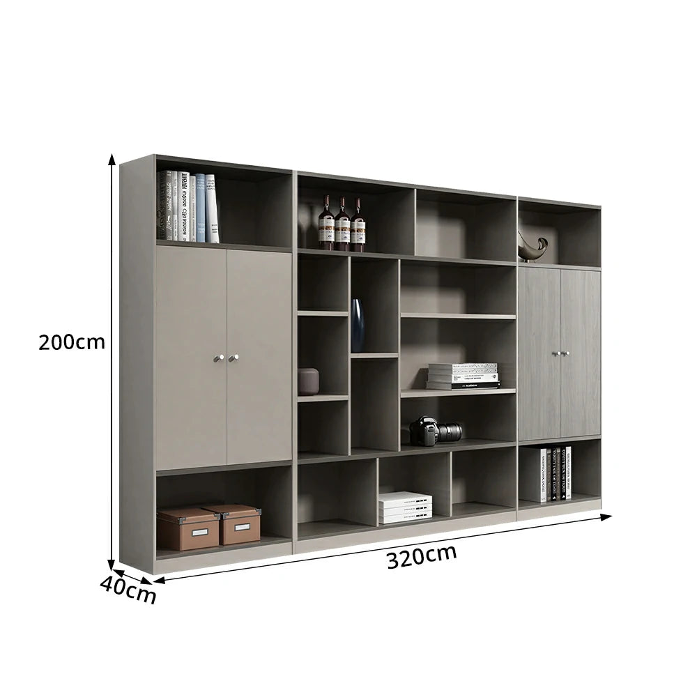 LUXORA Wenge Wood Office Storage Cabinet with Shelves for Study Room - Wenge
