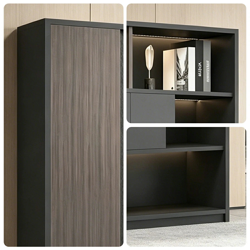 LUXORA 6 Door Steel Filing Cabinet - Lockable Office Storage Cabinet for Documents - Dark Grey