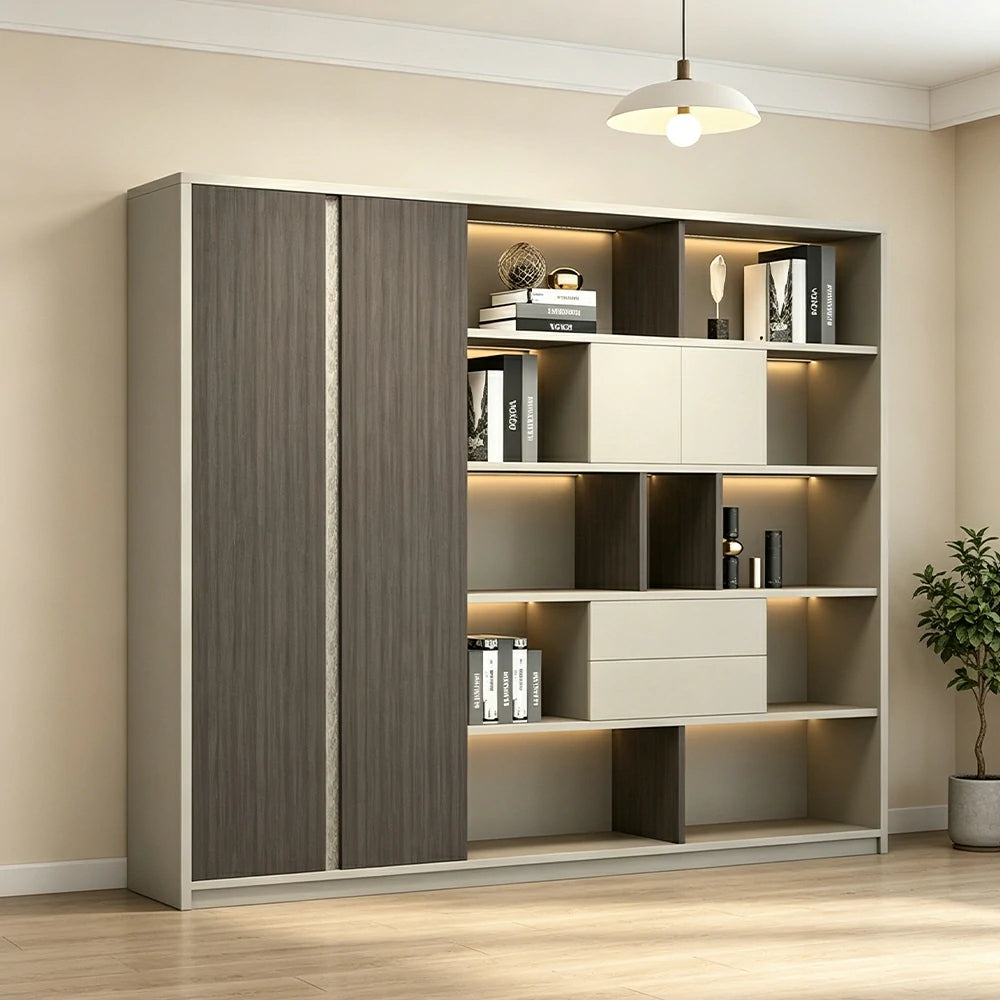 LUXORA 6 Door Steel Filing Cabinet - Lockable Office Storage Cabinet for Documents - Khaki