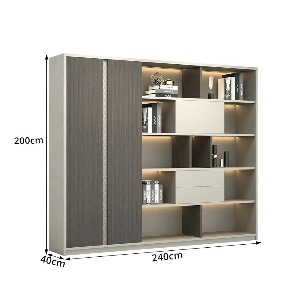 LUXORA 6 Door Steel Filing Cabinet - Lockable Office Storage Cabinet for Documents - Khaki