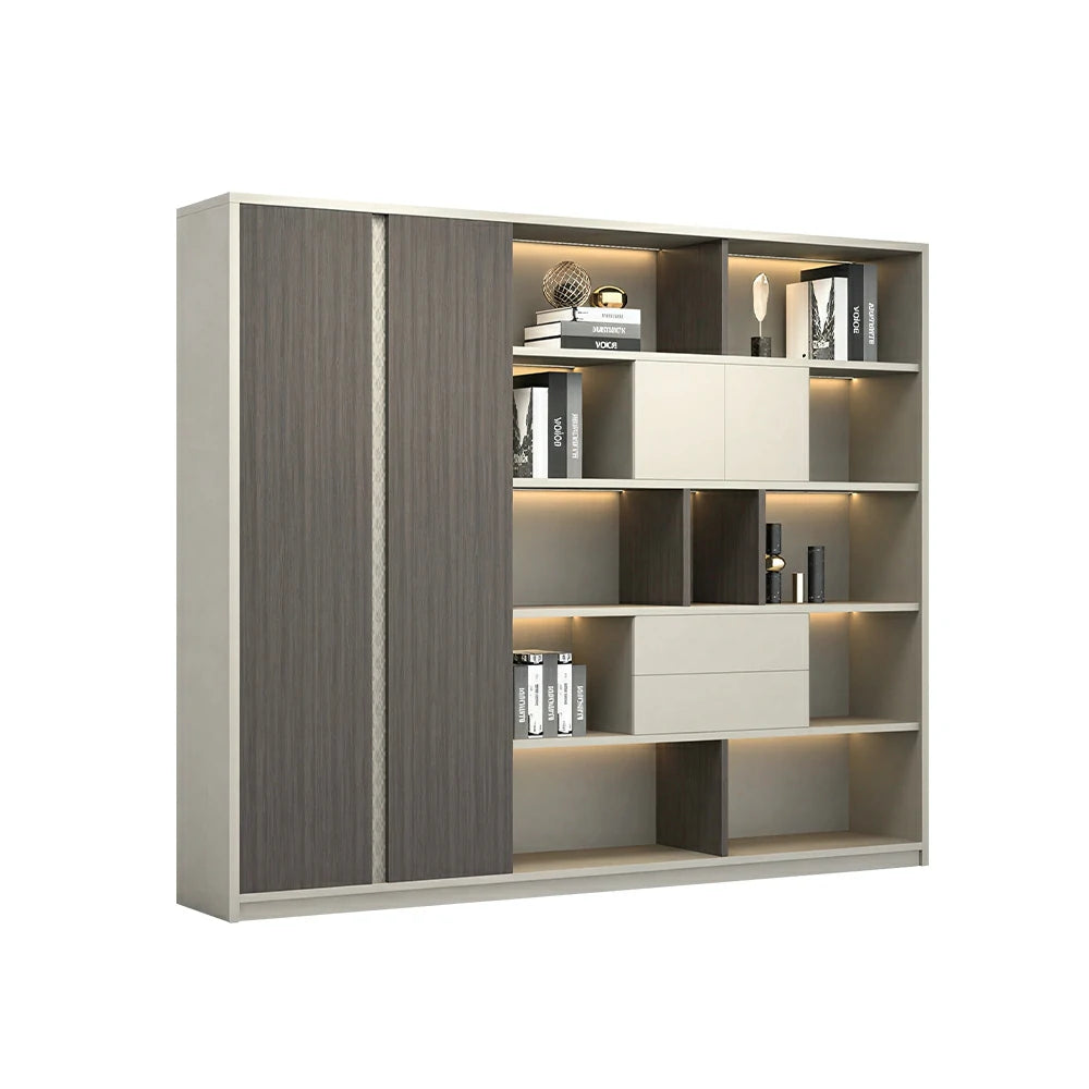 LUXORA 6 Door Steel Filing Cabinet - Lockable Office Storage Cabinet for Documents - Khaki