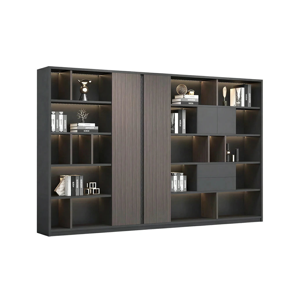 LUXORA 8 Door Steel Filing Cabinet - Lockable Office Storage Cabinet for Documents - Dark Grey