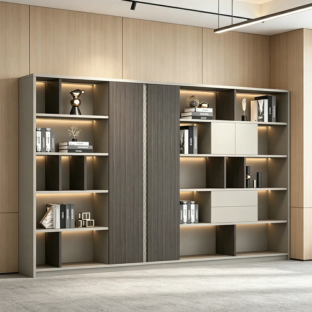 LUXORA 8 Door Steel Filing Cabinet - Lockable Office Storage Cabinet for Documents - Khaki