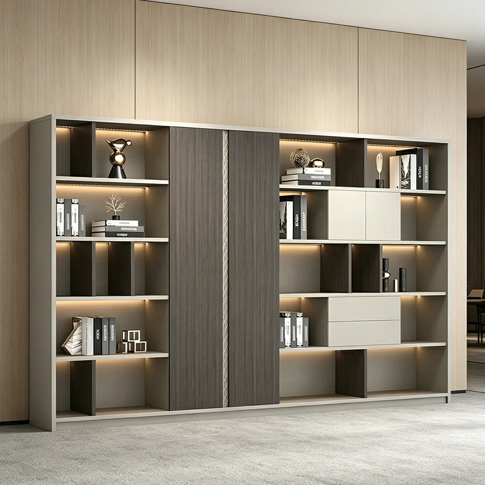 LUXORA 8 Door Steel Filing Cabinet - Lockable Office Storage Cabinet for Documents - Khaki
