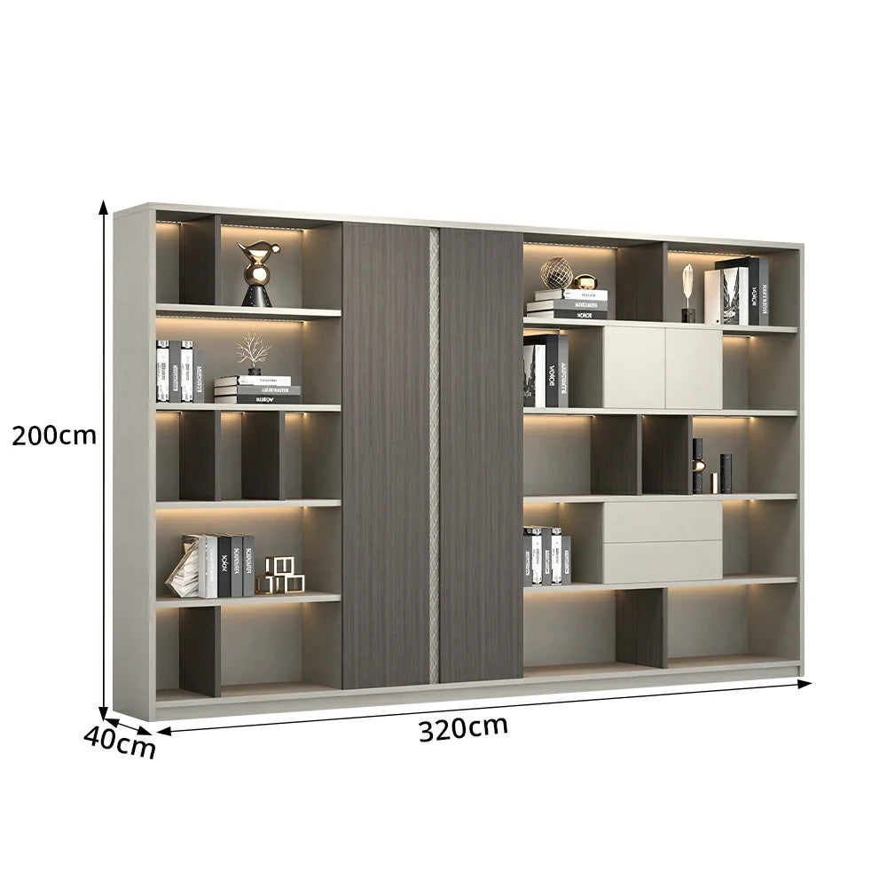 LUXORA 8 Door Steel Filing Cabinet - Lockable Office Storage Cabinet for Documents - Khaki