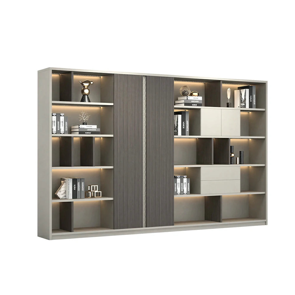 LUXORA 8 Door Steel Filing Cabinet - Lockable Office Storage Cabinet for Documents - Khaki