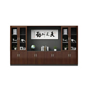 LUXORA Executive Office File Cabinet Wall Storage Display Bookcase for Meeting Room - Walnut
