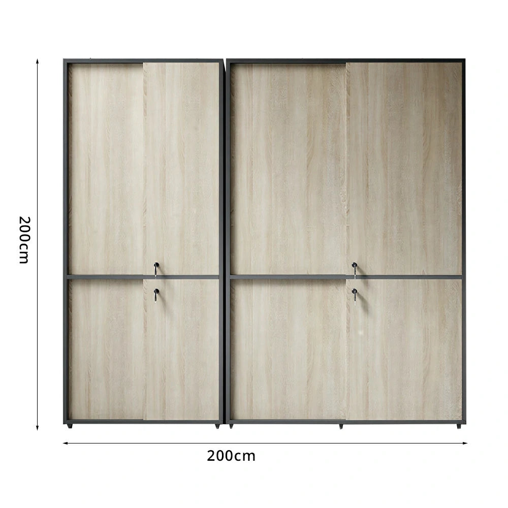 LUXORA Sliding Door File Cabinet Space-Saving Office Storage Cabinet for Home Office - Walnut